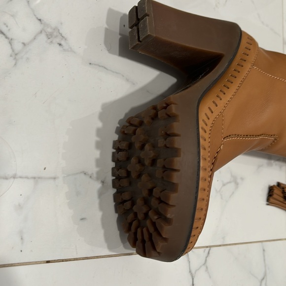 YSL Rive Gauche Brown Leather Boots 👢 👢Brand 🆕 size 8/ size 38 European - Picture 7 of 13